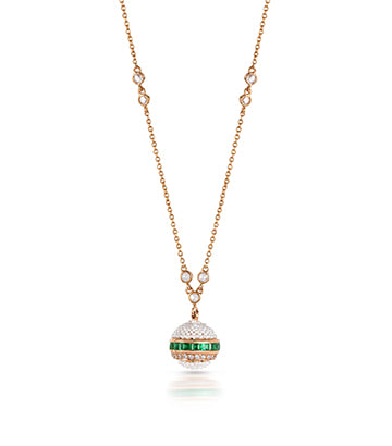 Pearl, Diamond and Emerald necklace